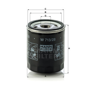 Фильтр масляный MANN-FILTER W 713/28